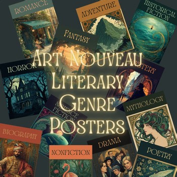 Art Nouveau Classroom Posters – Literature Genres Set