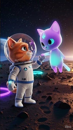 Cat Astronaut Saves Alien Kitten on the Moon! 🐱🚀🌕 | Emotional Space Animation #aicat #funnyanimals
