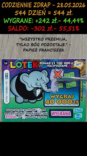 😁 Zdrapka codziennie 😁 544 dzień 😁 #zdrapki