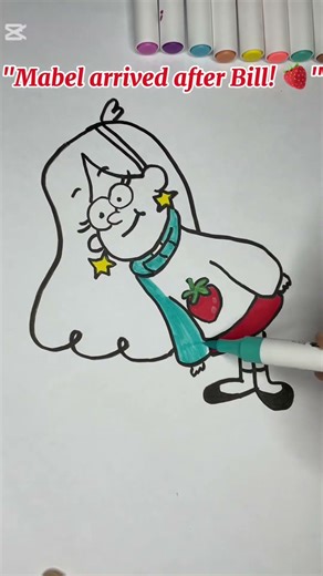 Drawing Mabel Pines from Gravity Falls! 🍓✨ #art #shorts