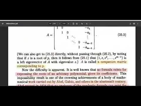 Numerical Linear Algebra - 14 - Eigen Value Algorithms (Overview)