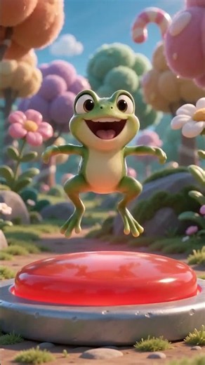 🐸🔴 Bobby found a mystery button… and the whole forest started bouncing! 😂🌳