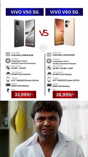 Vivo V50 vs Vivo V60: Camera, Specs & Value | Which is Best? #review #ytshorts #technews #techreview