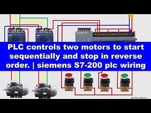 Siemens S7-200 PLC Motor Control | Sequential Start & Reverse Stop Tutorial