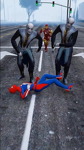 Ironman Save Spidey Then Spidey Save Ironman From Ebonymaw Gang #shorts #youtubeshorts #gtav