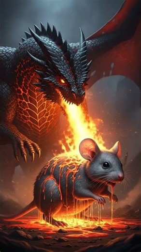 Lava Dragon vs Giant Mouse – Epic Fire Melt Battle! #Shorts
