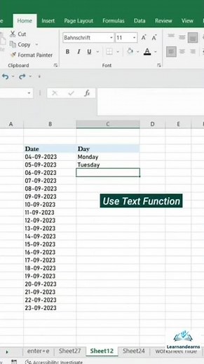 How to get Day from Date in Excel