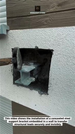 Hidden Steel Wall Bracket Installation Explained #construction #engineering #shorts