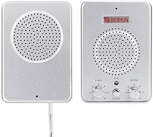 DESHUN Window intercom System Dual Way, Window Speakers, A walkie-Talkie That can be Attached to Glass,Built-in Microphone, intercom System for The Business/Bank/Office/Hospital/Station/Catering