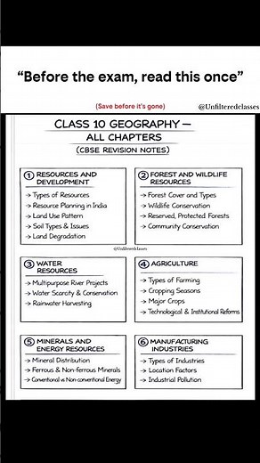 🗣️Geography Class 10 All Chapters🌍 | Last Minute Exam Revision 2026 #shorts #unfilteredclasses