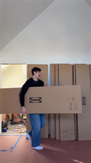 andrew maddock on Instagram: "ikea closet pt. 1 - starting off our built in closet by assembling my ikea pax wardrobs and building our base. now that we’ve got the frames assembled next we’ll be working on trim and lighting! #ikea #ikeapax #closet #home #diy"