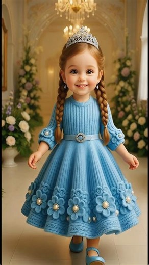 Confident Mini-Model Kids Runway | Royal Blue Princess Dress 💙✨ #shorts