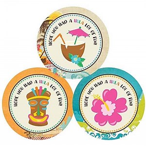Luau Thank You Sticker Labels by Adore By Nat - Summer Birthday Baby Shower Bridal Wedding Party - Set of 30