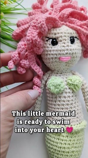 Crochet Mermaid Step by Step Tutorial, crochet doll pattern #crochetdoll #mermaid #amigurumi