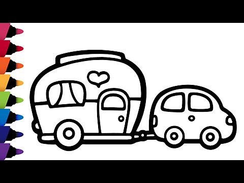 How to Draw RV Camper step by step - Easy Drawings | Toy Camper for kids | Belajar gambar Untuk anak