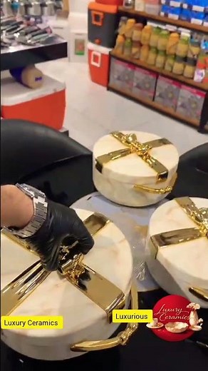 Unboxing the ultimate luxury! Would you serve your guests in these?#luxuryceramics #centralkitchen