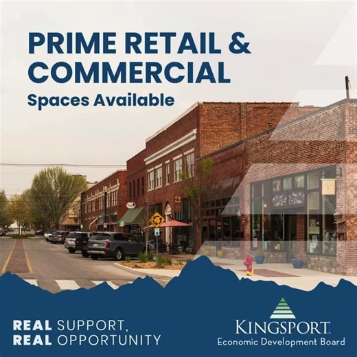 Prime Retail & Commercial Spaces Available in Kingsport, Tennessee