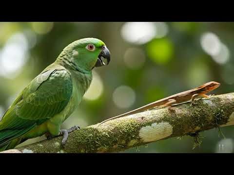 Indian Ringneck Greet African Grey | Talking Parrot Natural Sounds