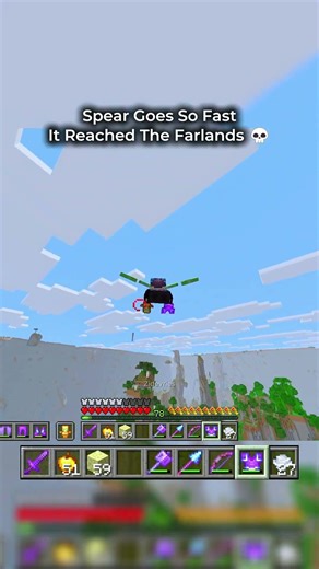 This Minecraft Spear GLITCH Is INSANE (Farlands Bound!) 💀 #minecraft #shorts #technique