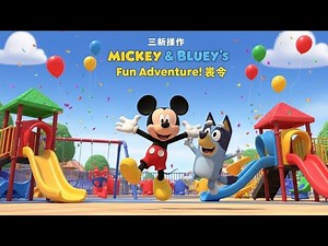 🌈🐭 Mickey & Bluey’s Happy Playtime! 💙🎈 | Fun 3D Cartoon Adventure for Kids USA ✨