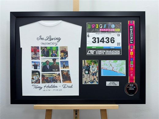 Framed Marathon Memory Display —
