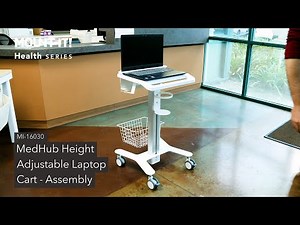 MedHub Height Adjustable Laptop Cart with Security Bar | MI-16030 (Assembly)