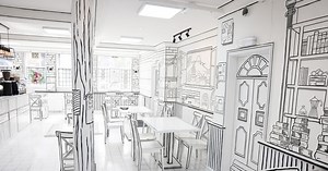 The new black and white Japanese restaurant that looks like a cartoon