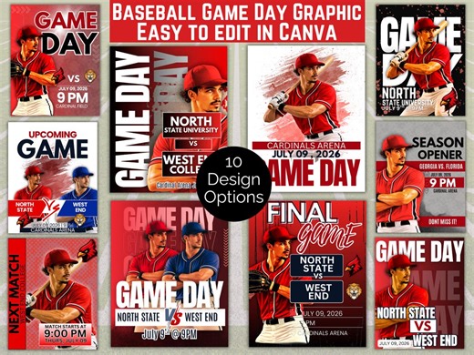Baseball Game Day Social Media Template, Editable Baseball Social Media Graphic, Customizable Game Day Graphic, Sports Social Media Post - Etsy