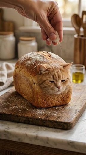 Wait… Is That a Bread Cat?! 😳🍞🐱 #cat #funnycat #catshorts