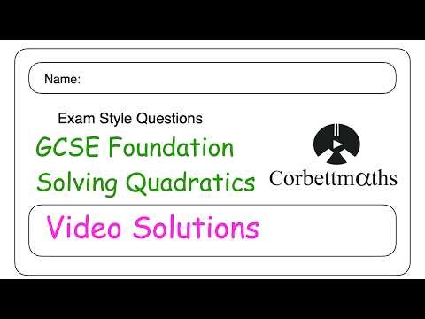 Solving Quadratics GCSE Foundation Answers - Corbettmaths