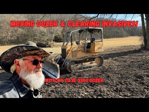 Moving Case 550G Dozer to Hay Field and Clearing Invasives! DIY SOLO Bulldozer Operating Farmlife