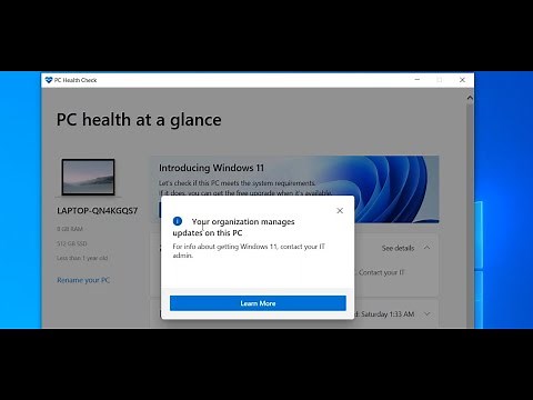 Fix PC Health Check App Pop Up Your Organization Manages Updates On This PC Windows 11 Requirement