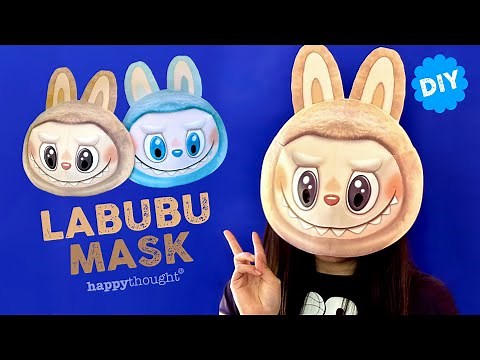 DIY Labubu mask tutorial. Download a paper 3D mask. Easy labubu costume mask template • Happythought