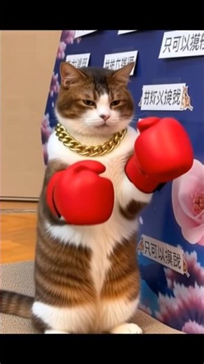 boxing cat #cute #fun #ai #cat #boxing