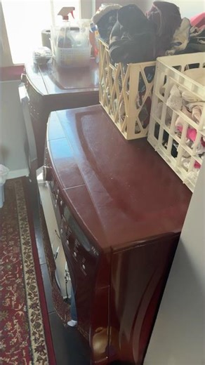 Kenmore front load washer and electric dryer red