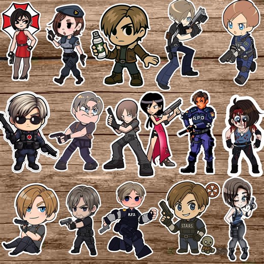 Resident Evil Stickers Set, Leon RE4 Stickers, Leon Kennedy Stickers, RE9 Chibi Sets - Etsy