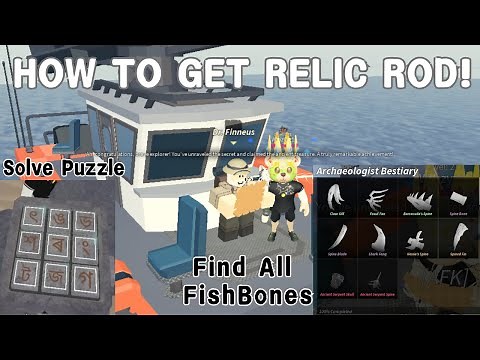FISCH HOW TO GET RELIC ROD , SOLVE PUZZLE ,AND FIND ALL FISH BONES!