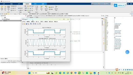 【数字调制信号】基于matlab固定信息二进制PSK调制解调【含Matlab源码 7438期】
