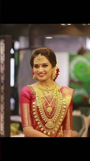 Traditional Kerala Bridal Look | Kasavu Saree & Temple Jewellery Styling Ideas #ytshorts #saree