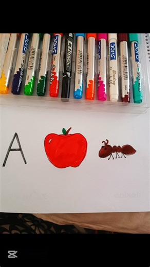 #art #colour #love #coloringart #beginners #apple #ant #kids আপেল পিঁপড়া #paint #color #colordrawing