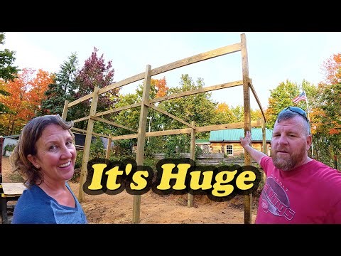 This Is MASSIVE! - Building A DIY Off Grid Greenhouse- Greenhouse Build Series - Video 3