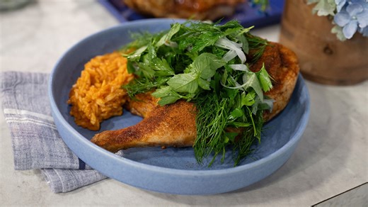 Kwame Onwuachi shares recipe for roasted chicken and jollof rice