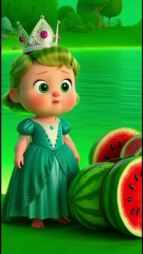 So Cute Little Queen 👑 Playing with Fruits on Juicy Lake 🥰🥰🥰🥰😋😋😋 Kids fun time 🥰🥰🥰 #3DAnimation #CartoonForKids #kidslearning #kidseducationalvideos #viral