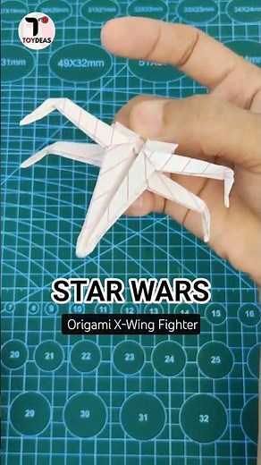 🚀Origami X-Wing Fighter from Star Wars!✨ #origami #starwars #xwingfighter #papercraft #diy