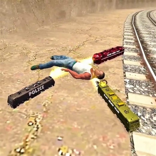 😱 SCARY TRAIN ATTACK! Franklin's Secret Transformation 💥 | Scary Train vs JCB Bus – #ibd3d #shorts