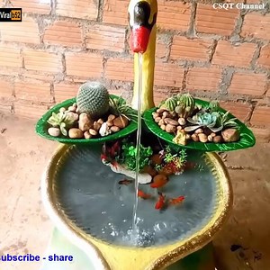 21K views | DIY flower pots/waterfalls/fish farming // Creative ideas of garden decoration at home Credit: CSQT Channel - youtu. be/8Hwl-SXOqqg | MGM Dizzee World-Chennai | Facebook
