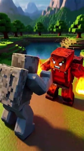 fighting between Minecraft players and elements