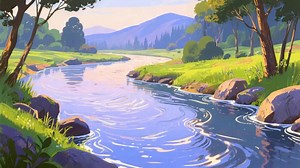 River with flowing water and reflections | Free Stock Video Footage