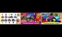 Mix of 3 videos from youtube : Brain Candy TV Counting Monster Trucks Compilation