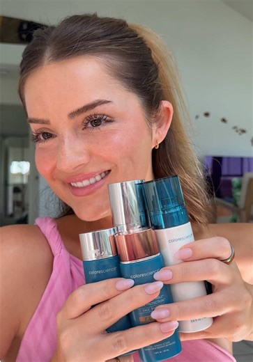 all spf makeup routine?? sign me up @Colorescience 🧴💗 #coloresciencepartner #grwm #glowymakeup #quickgrwm #getreadywithme